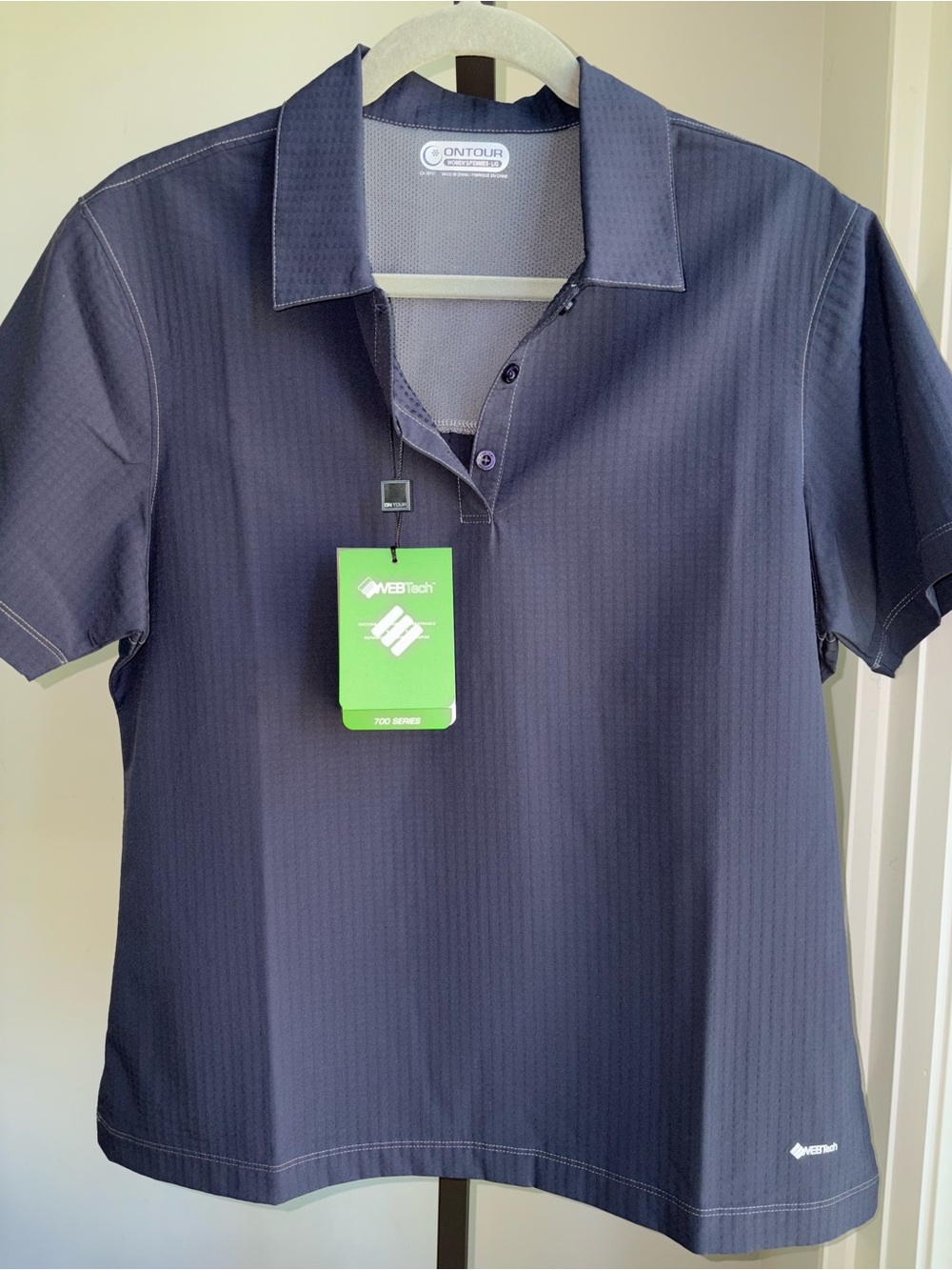 NWT On Tour WEBTech Golf Polo Women’s Large Navy Performance Shirt Pickleball